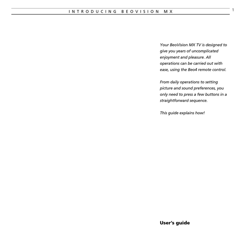 Bang & Olufsen MX TV User manual