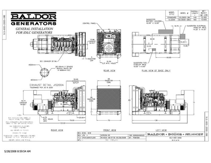 Baldor IDLC Generator User manual