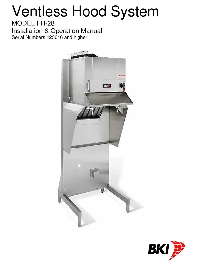 BKI Ventless Hood System FH-28 Installation and operation manual