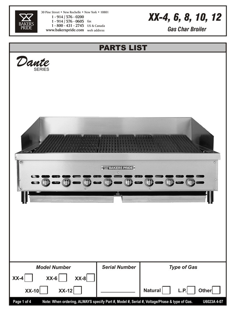 Bakers Pride DANTE XX-10 parts list Bakers Pride DANTE XX-10 parts list