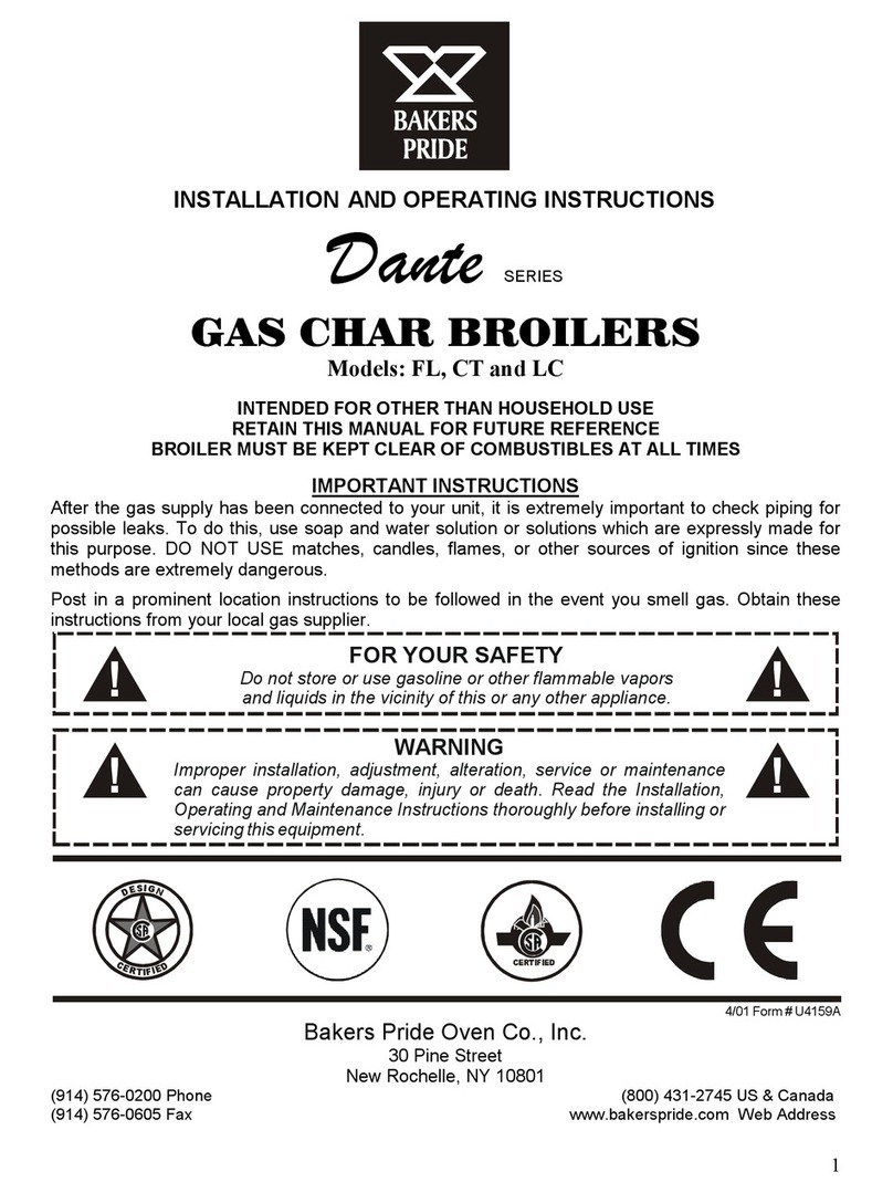 Bakers Pride CT Installation and operating instructions Bakers Pride CT Installation and operating instructions