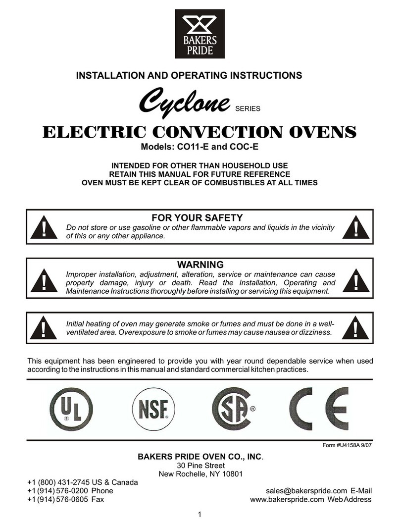 Bakers Pride Cyclone CO11-E User manual