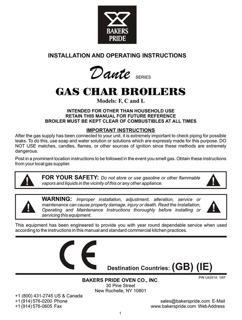 Bakers Pride C Installation and operating instructions