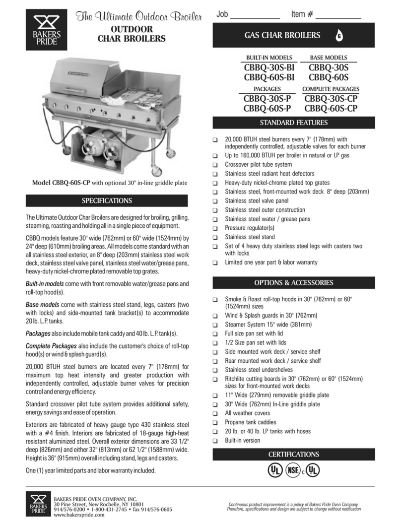Bakers Pride Dante CBBQ-30S-CP Specifications