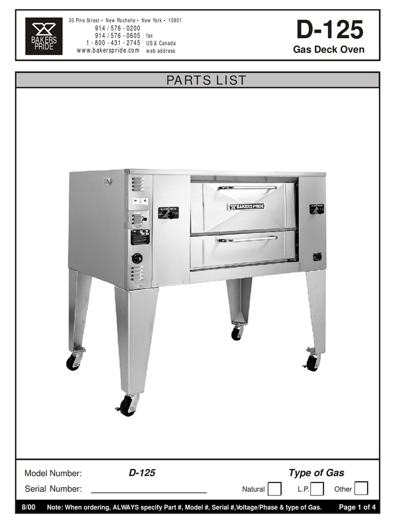 Bakers Pride BAKERS PRIDE D-125 User manual