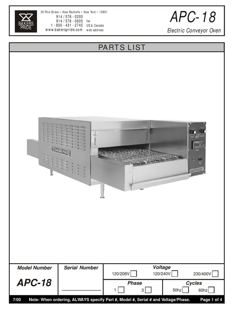 Bakers Pride APC-18 parts list