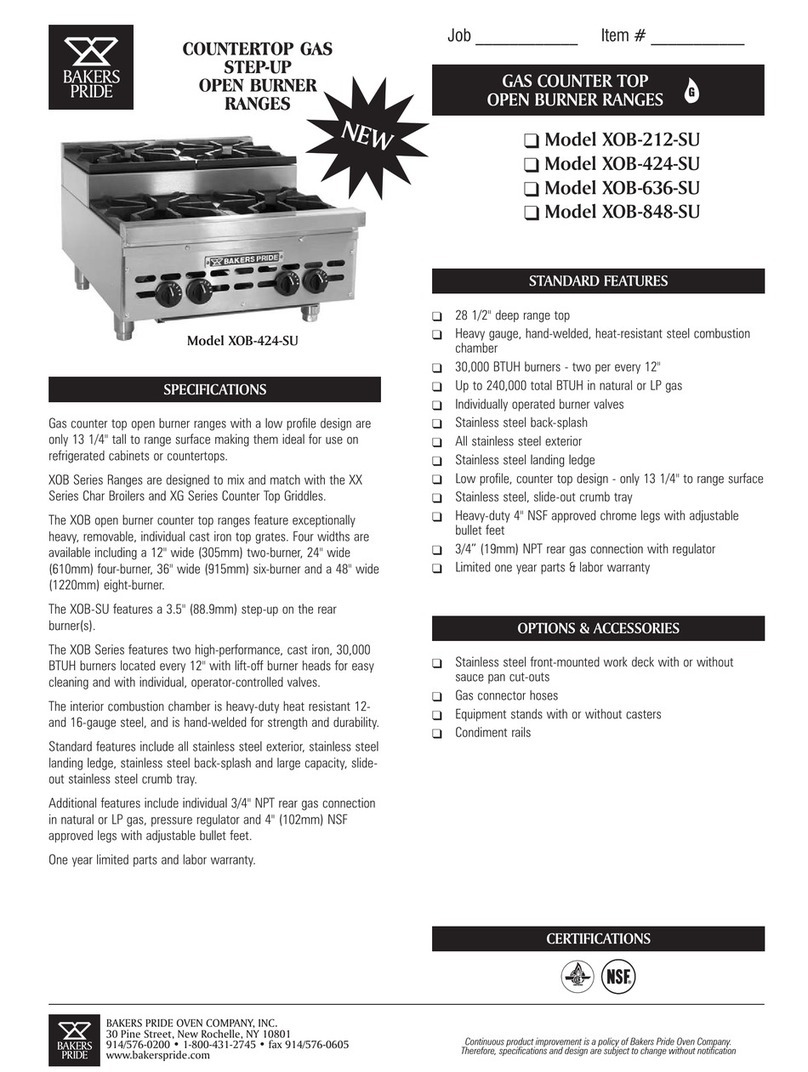 Bakers Pride XOB-212-SU Specifications