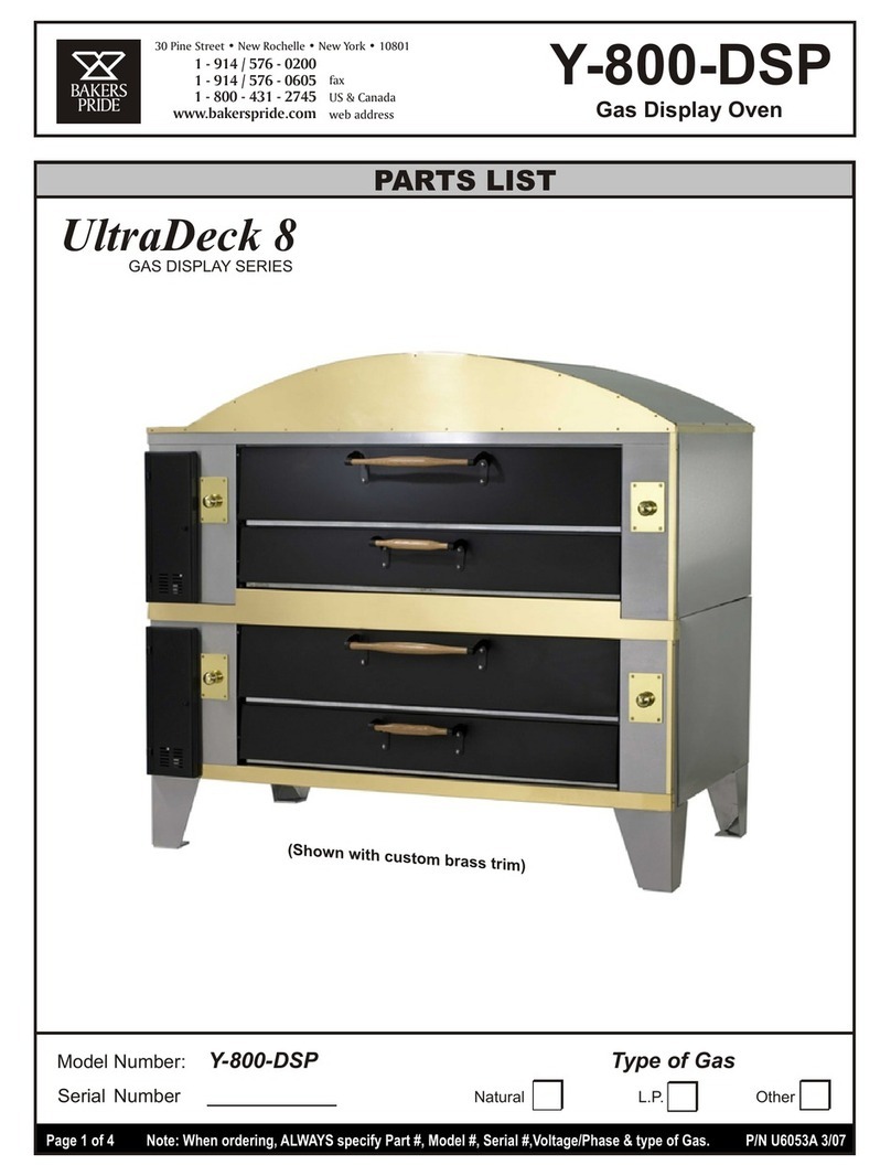 Bakers Pride Y-800 User manual