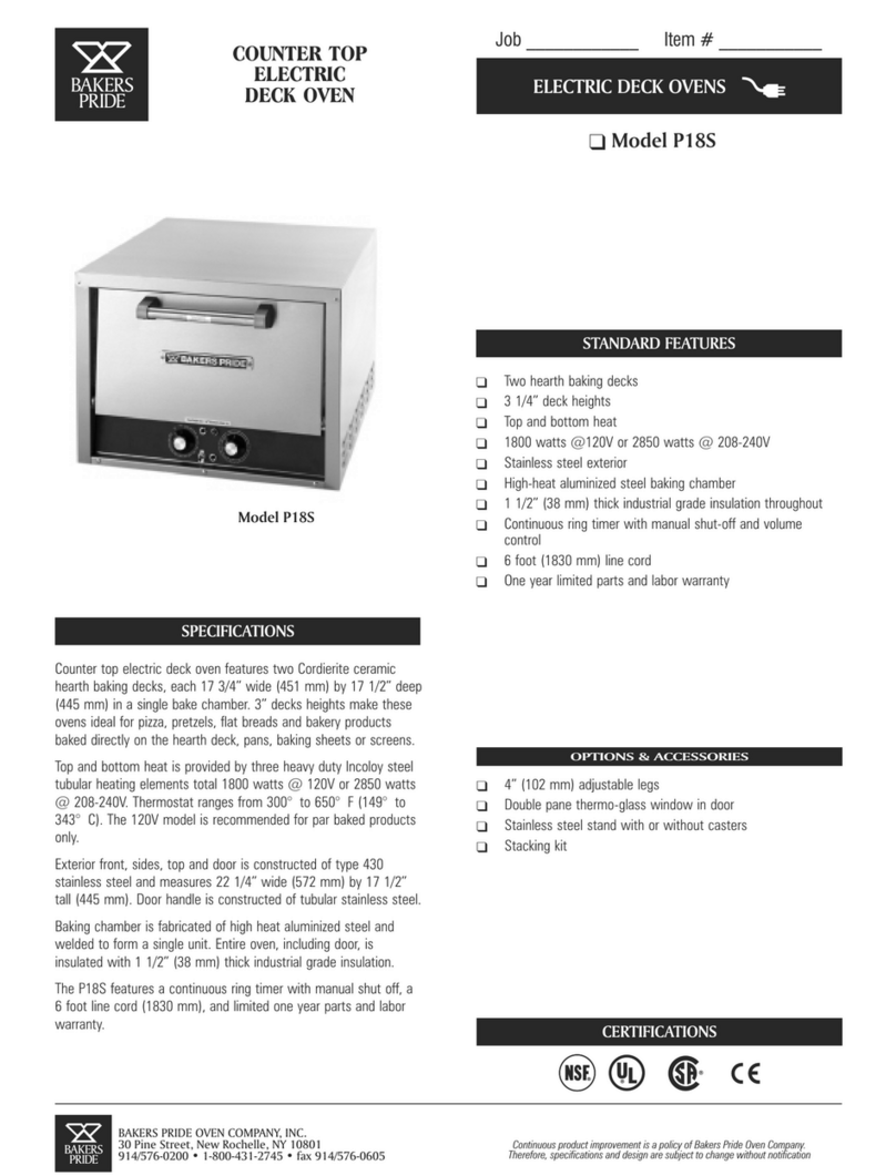 Bakers Pride P-18S Specifications