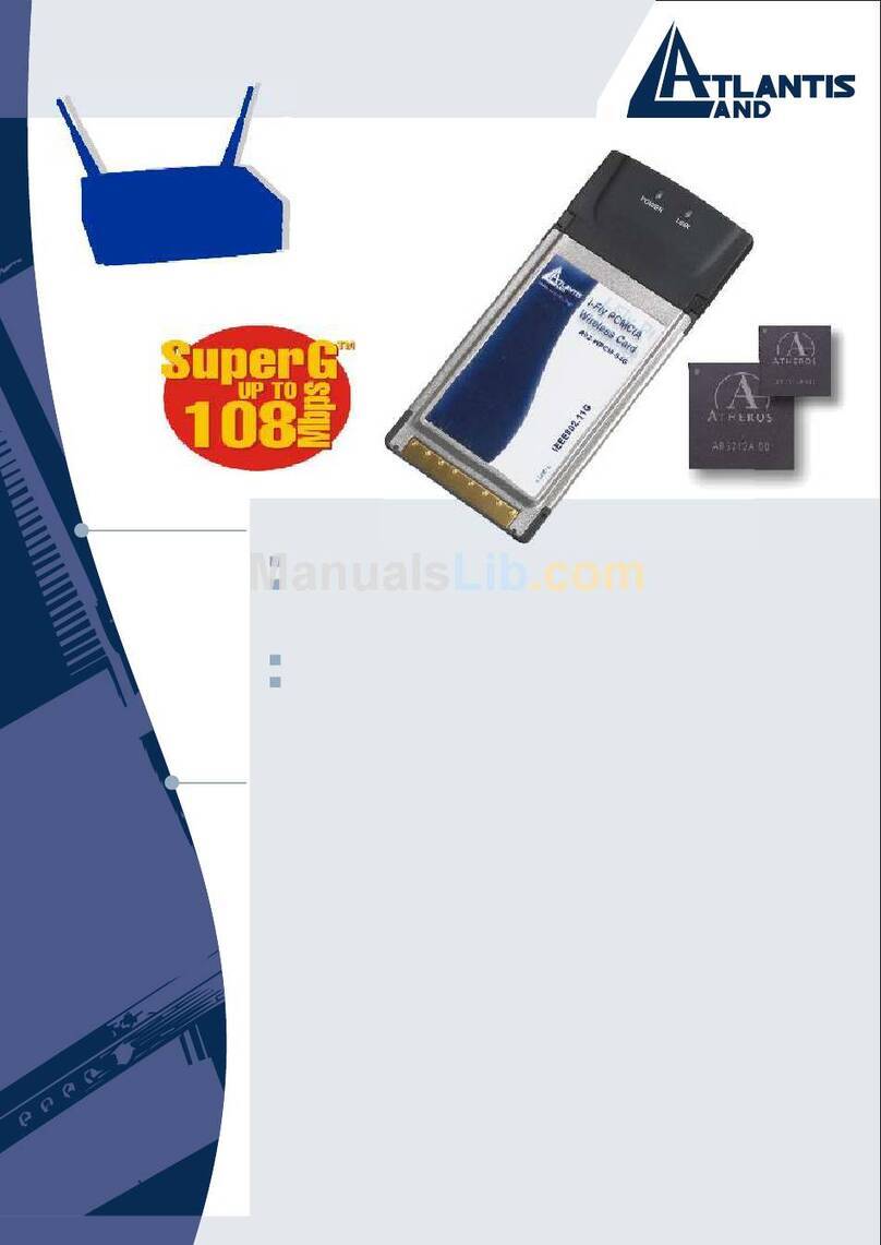 Atlantis Land I-Fly PCMCIA Wireless Card A02-WPCM-54G User manual