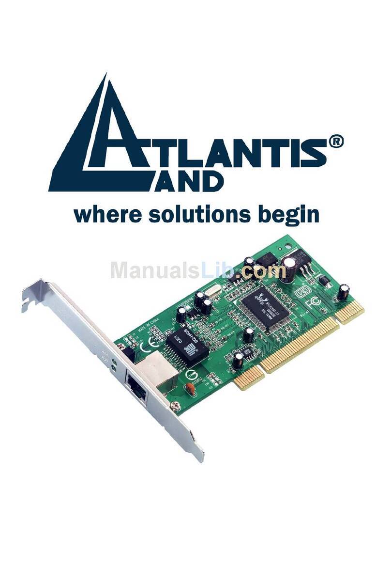 Atlantis Land Gigabit Ethernet Card User manual