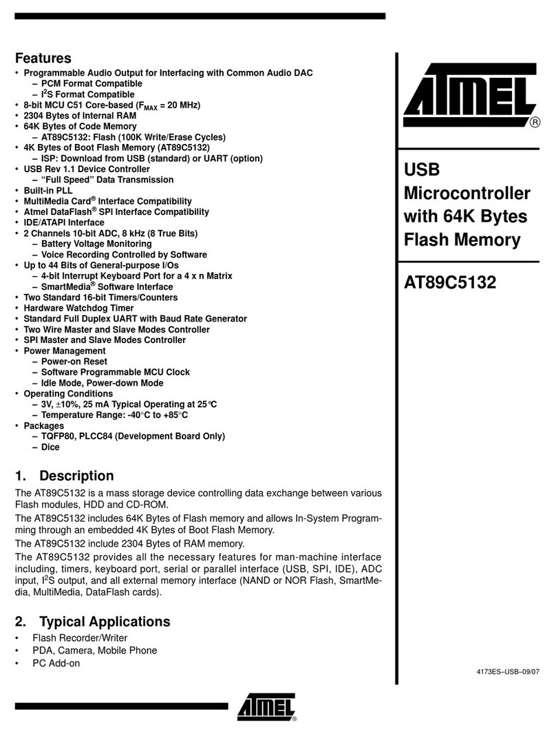 Atmel AT89C5132 Specification sheet