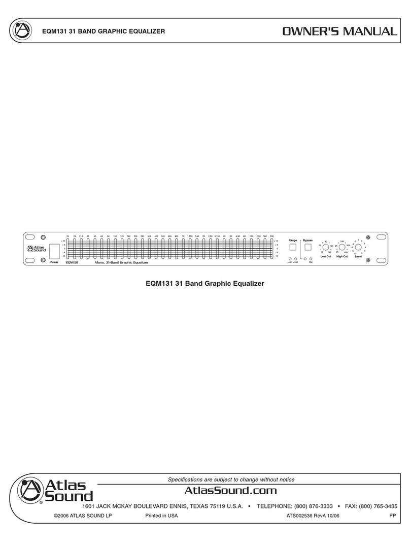 Atlas 31 Band Graphic Equalizer EQM131 owner's manual