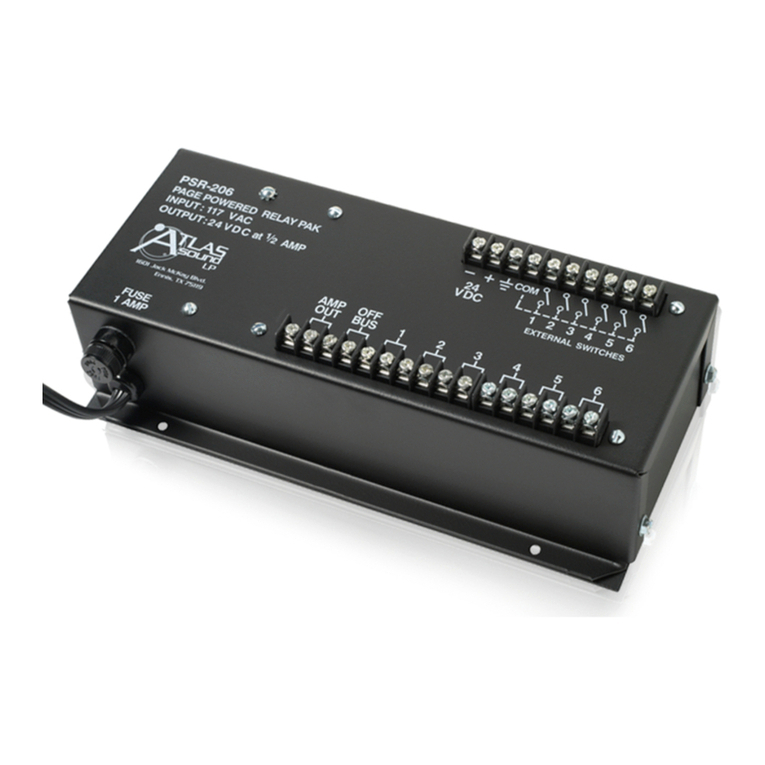 Atlas Zone Page Powered Relay-Pack PSR-206 Specification sheet