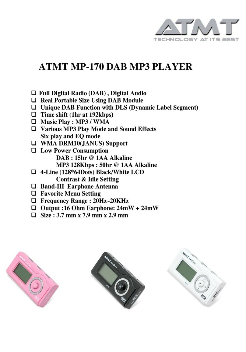 ATMT DAB MP3 MP170 Specification sheet