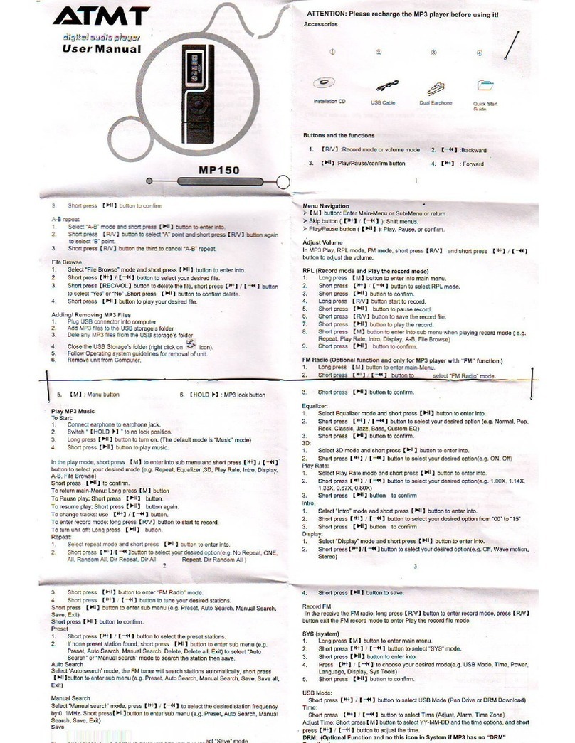 ATMT 2-PLAY MP150 user manual