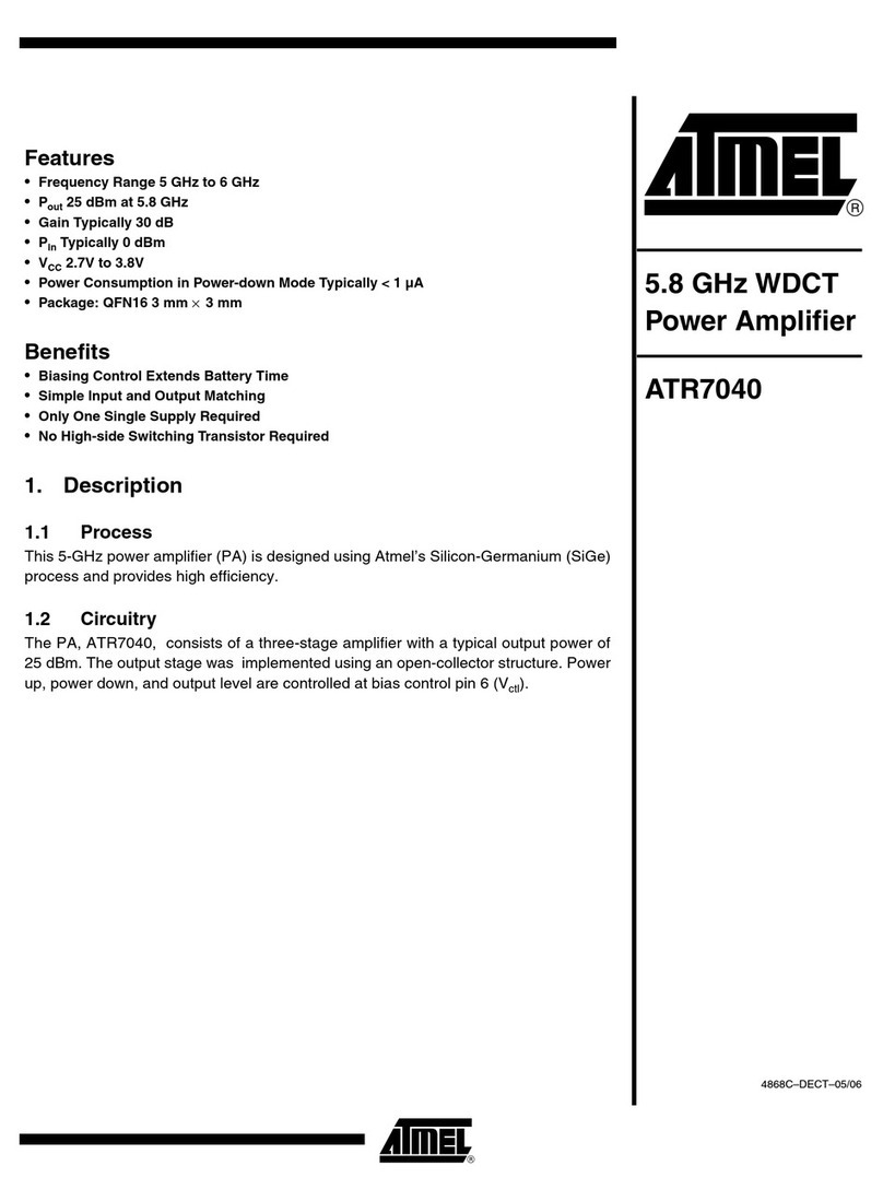 Atmel 5.8 GHz WDCT Power Amplifier ATR7040 Specification sheet
