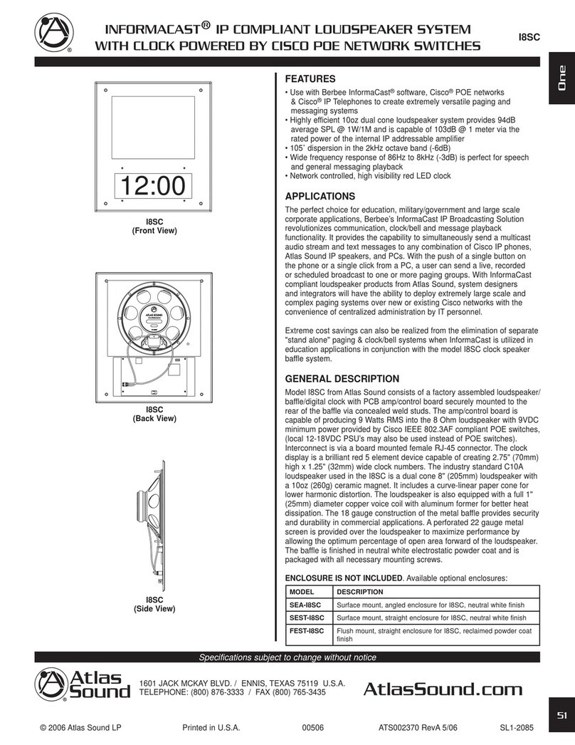 Atlas I8SC User manual