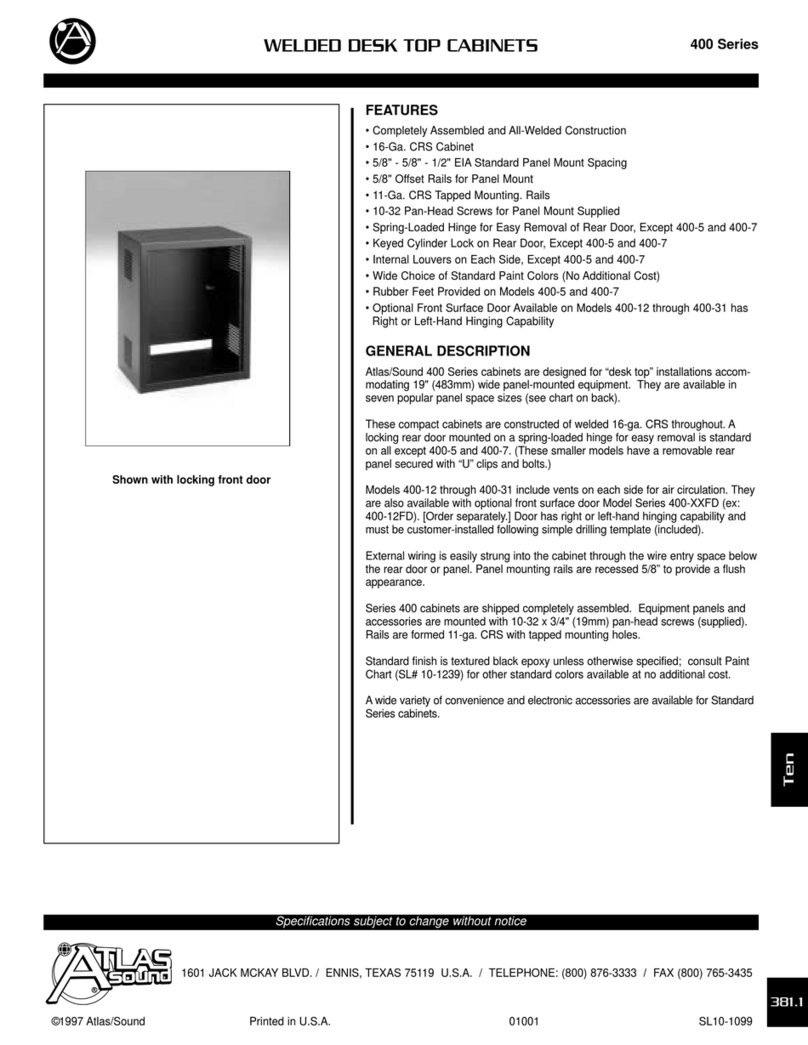 Atlas Welded Desk Top Cabinets 400 Series Specifications Atlas Welded Desk Top Cabinets 400 Series Specifications