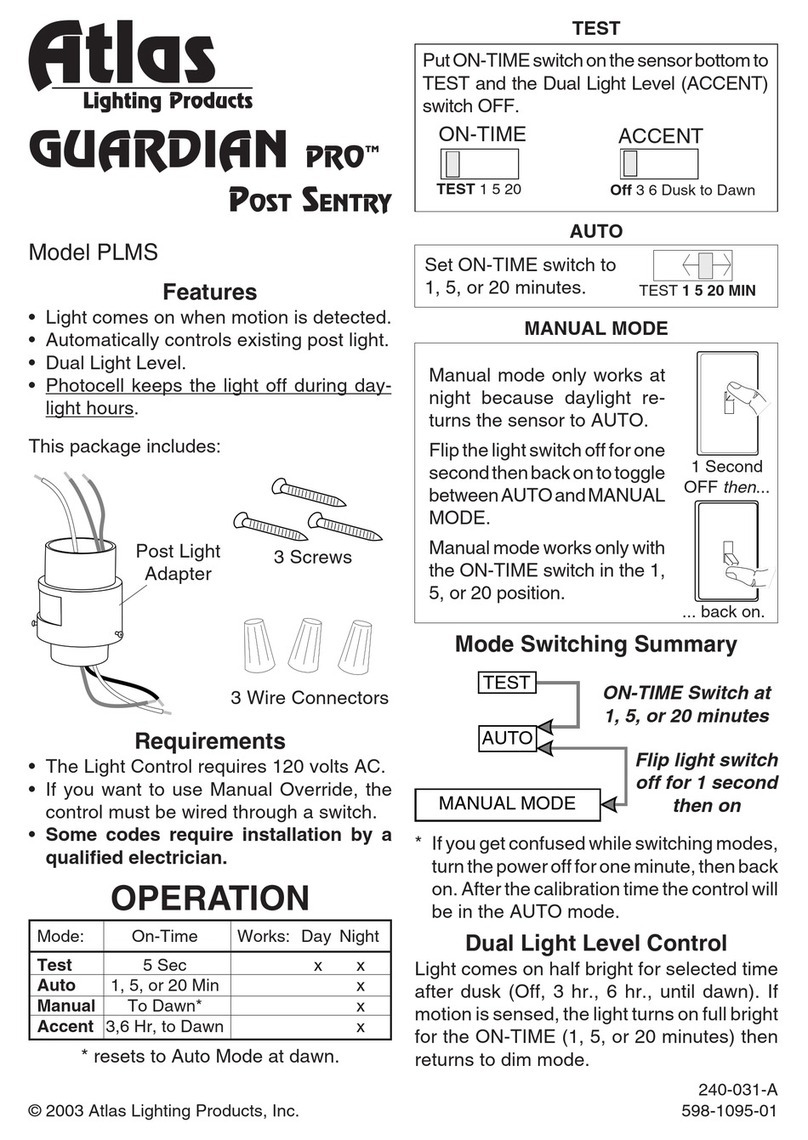 Atlas Lighting Products GUARDIAN PLMS user manual