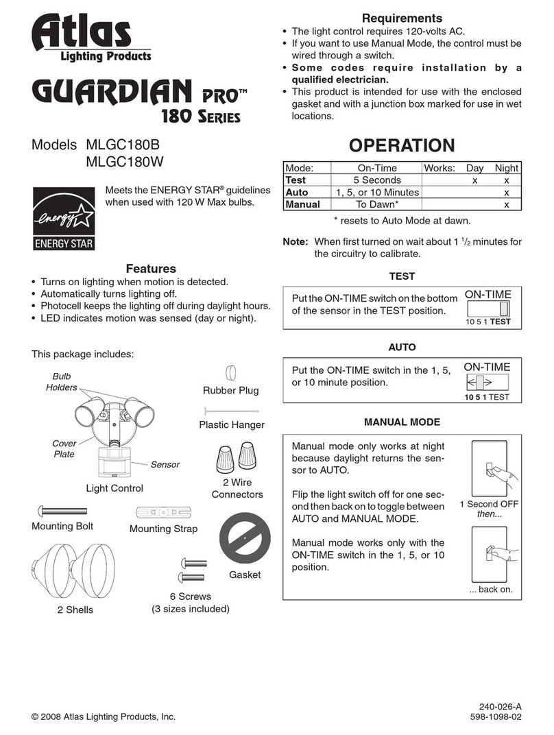 Atlas Lighting Products Guardian Pro MLGC180B user manual