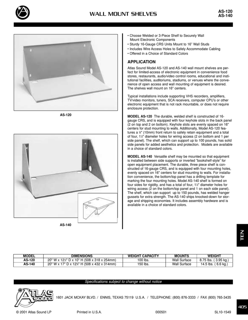 Atlas Wall Mount Shelves AS-120 Specification sheet
