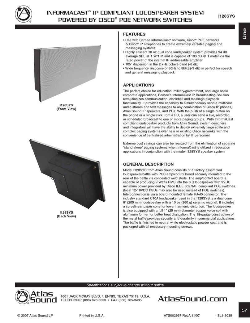 Atlas I128SYS User manual