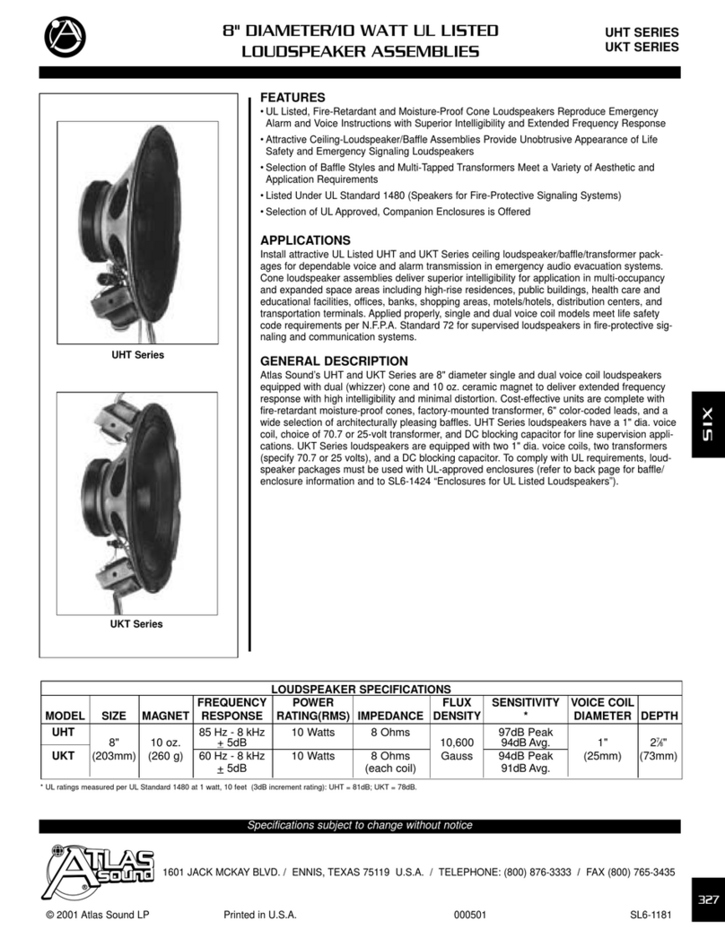 Atlas UHT Series User manual