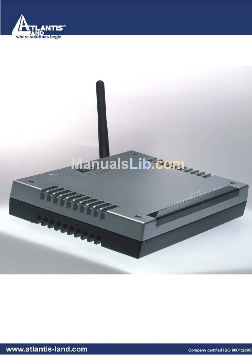 Atlantis Land WIRELESS ROUTER ADSL A02-RA210-W54 quick start guide