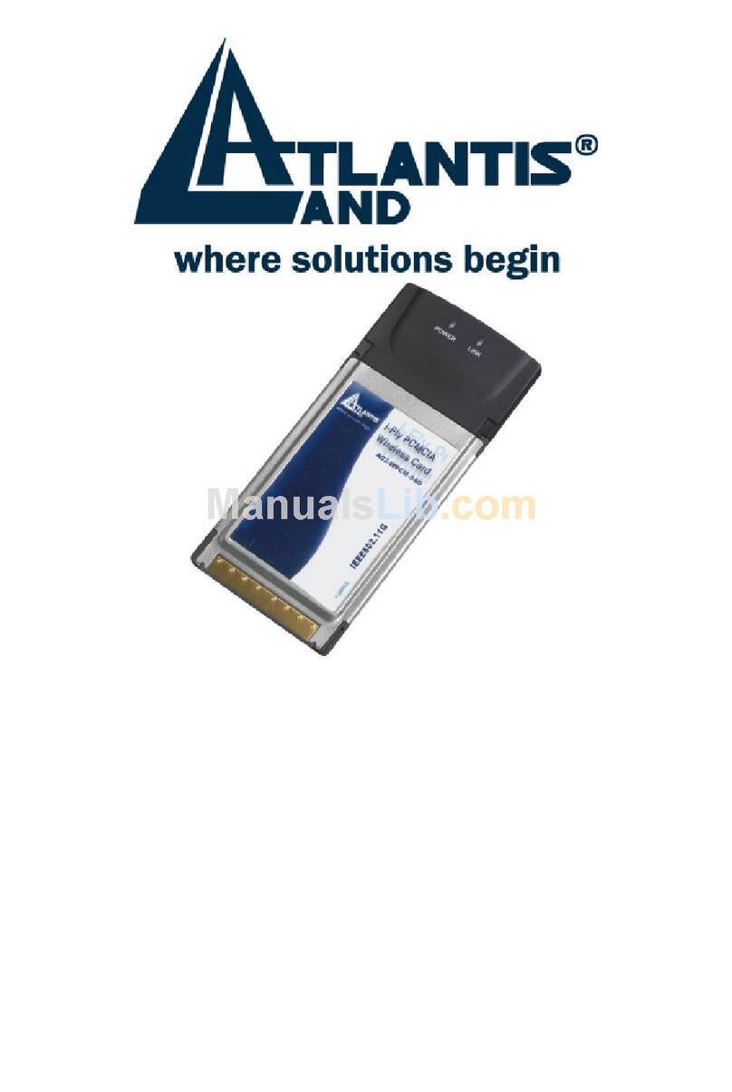 Atlantis Land 54Mbps Wireless Network PCMCIA Adapter quick start guide