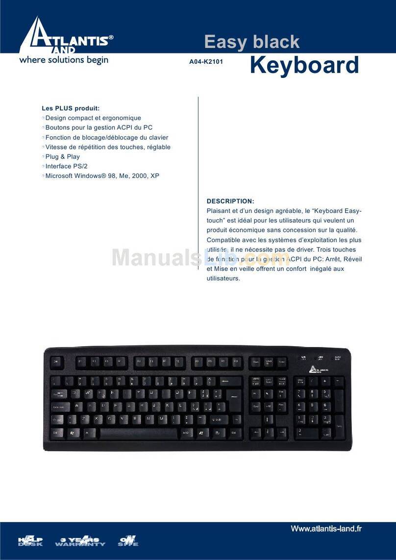 Atlantis Land Easy Black Keyboard A04-K2101 User manual