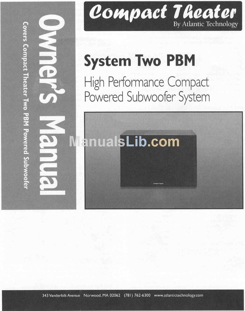 Atlantic Technology CTS 2 PBM owner's manual