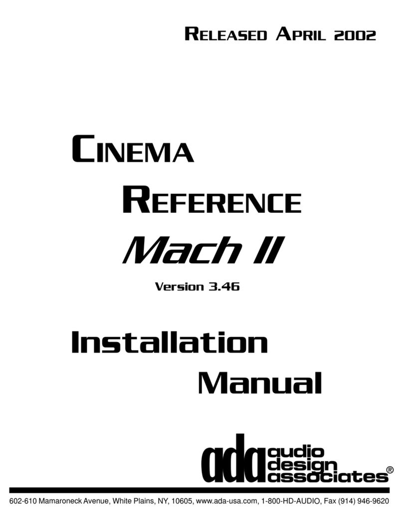 Audio Design Associates Cinema Reference Mach II PTM-6150 installation manual
