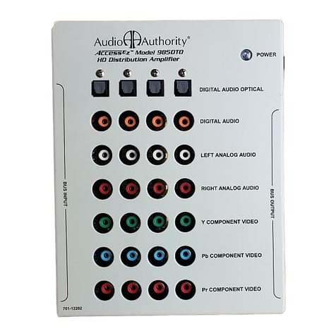Audio Authority Distribution Amplifiers 985DTO Operating instructions