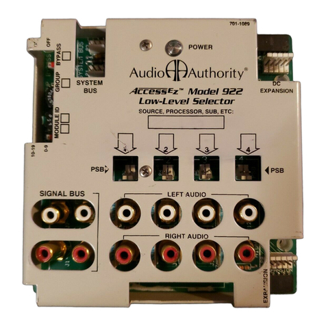 Audio Authority 922 Quick start guide Audio Authority 922 Quick start guide