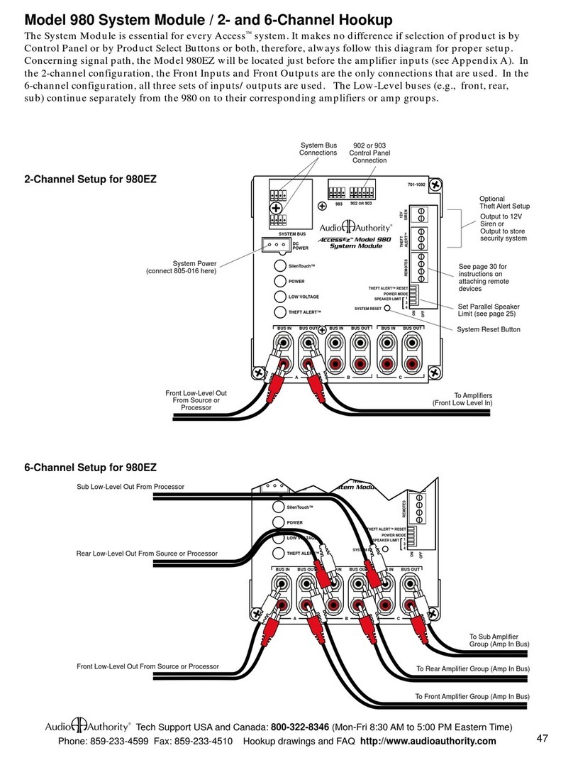 Audio Authority 980 User instructions
