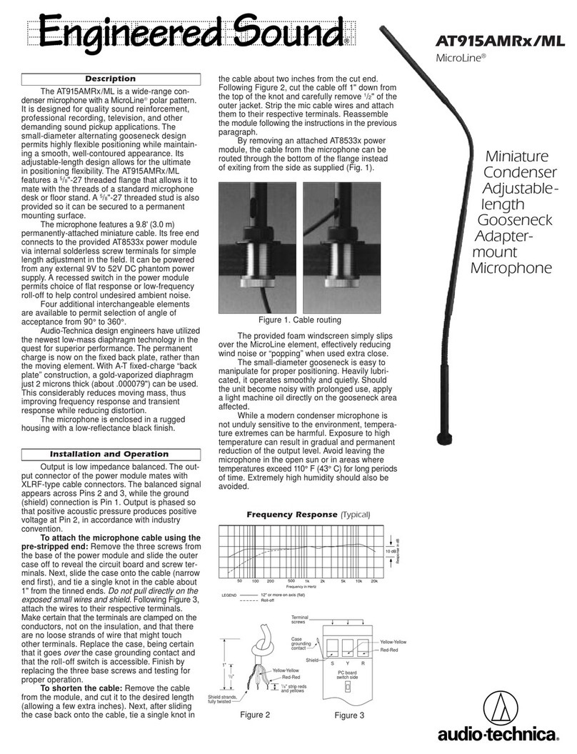 Audio Technica MICROLINE AT915AMRX/ML Installation and operation guide