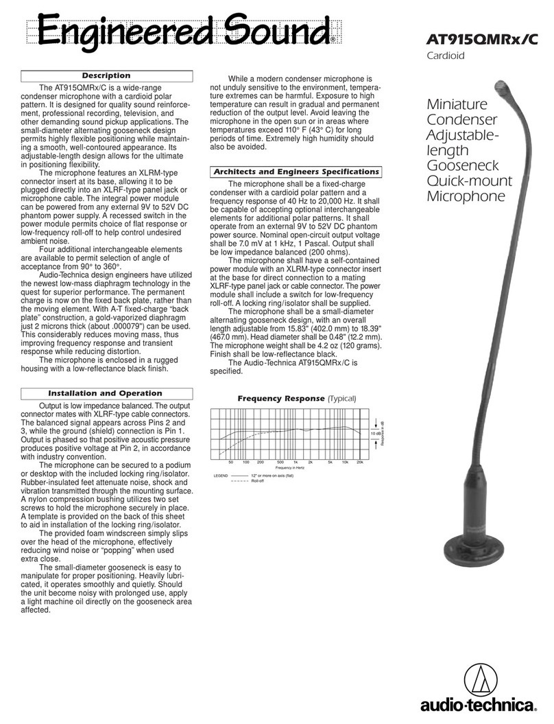 Audio Technica ENGINEERED SOUND AT915QMRX/C User manual