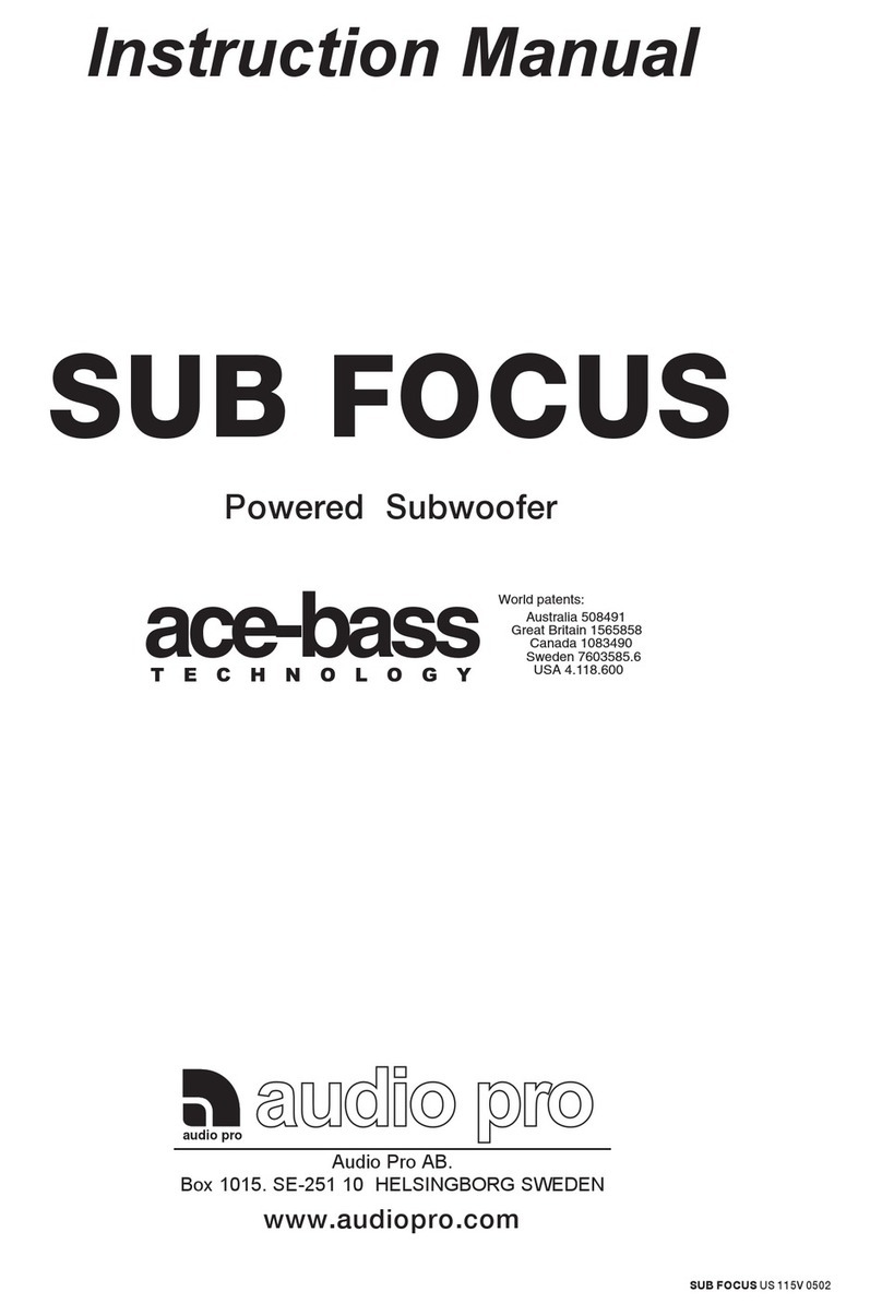Audio Pro 115V 0502 instruction manual