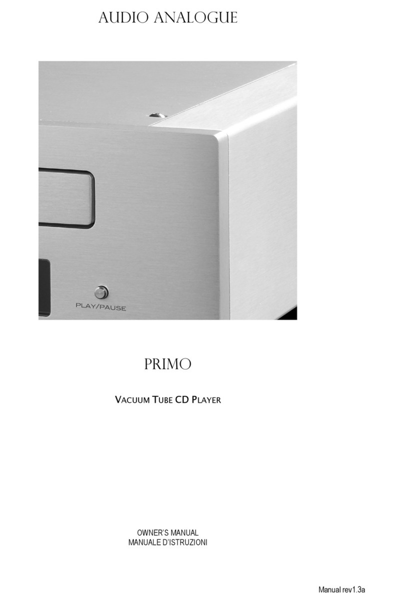 Audio Analogue Primo Tube CD owner's manual