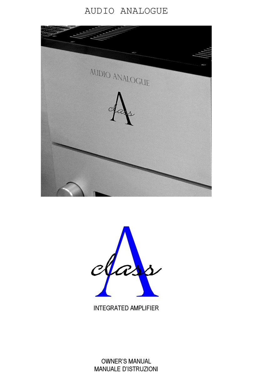 Audio Analogue AUDIO ANALOGUE INTEGRATED AMPLIFIER owner's manual Audio Analogue AUDIO ANALOGUE INTEGRATED AMPLIFIER owner's manual