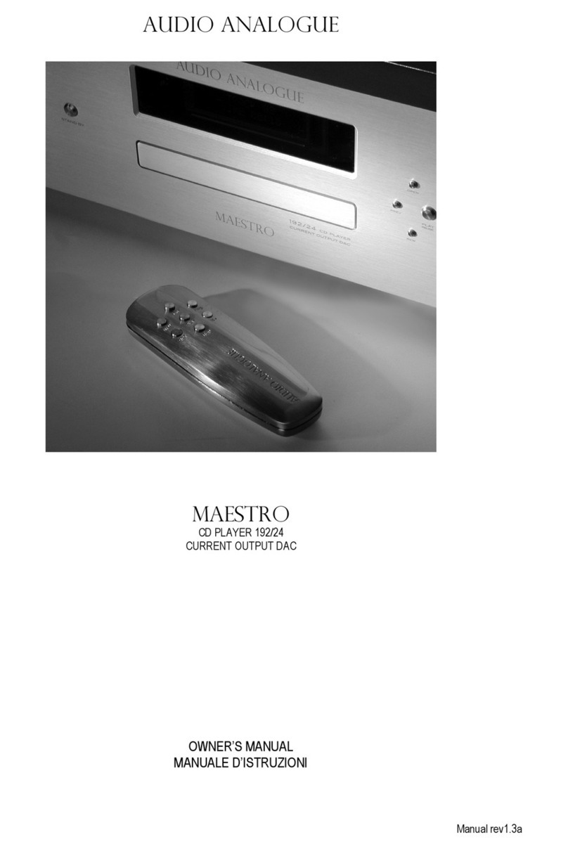 Audio Analogue Maestro 192 owner's manual