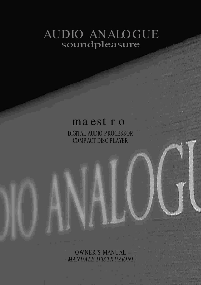 Audio Analogue SRL maestro owner's manual
