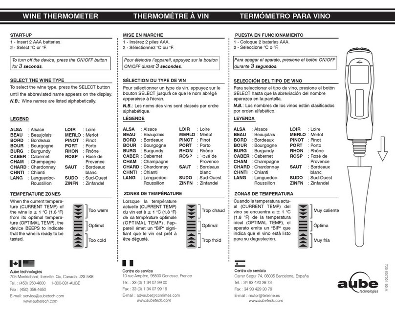Aube Technologies Wine Thermometer User manual