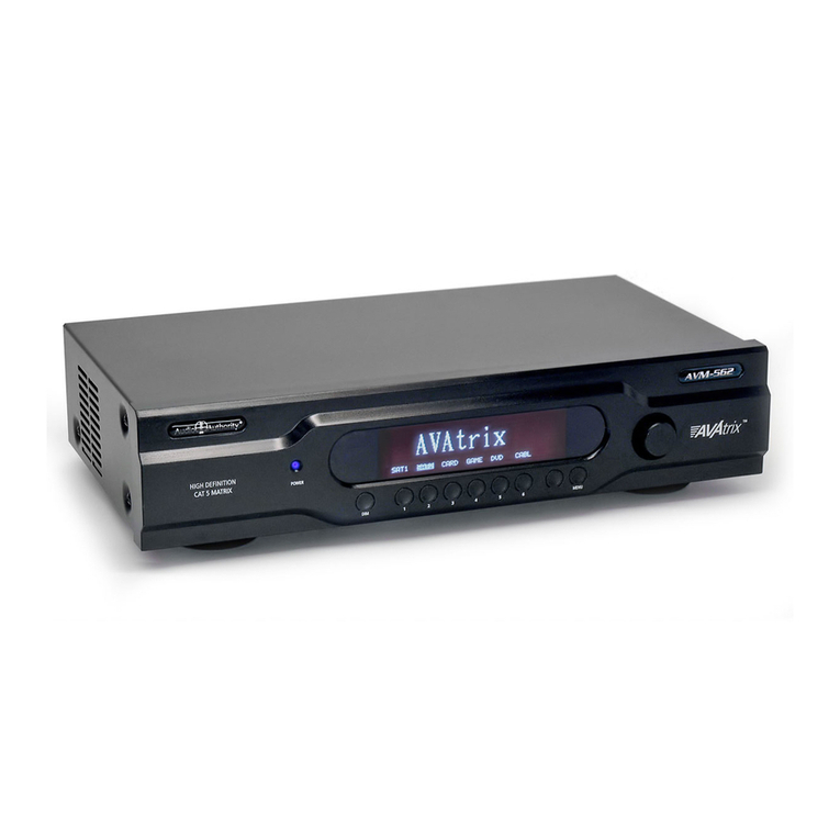 Audio Authority High Definition Cat 5 Matrix AVX-562 User manual