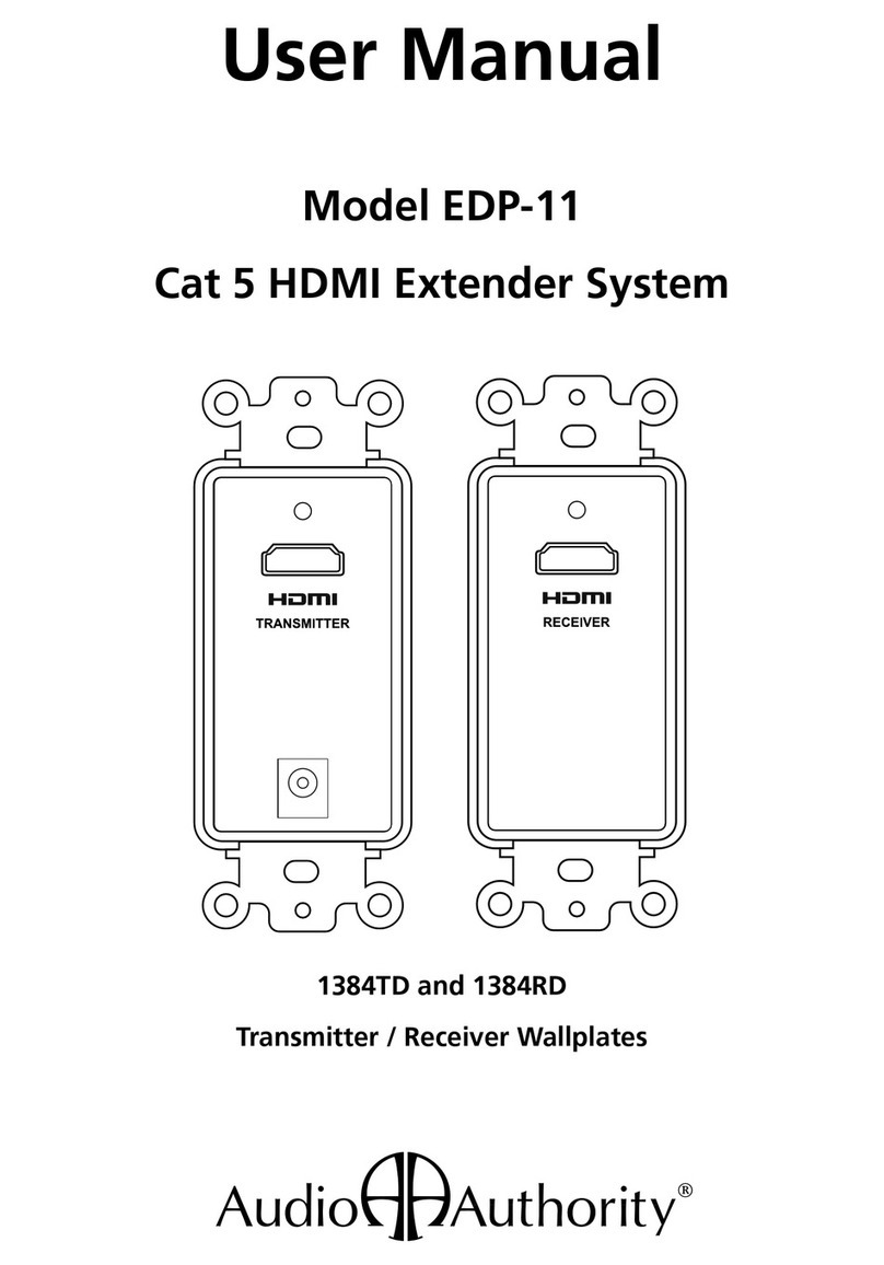 Audio Authority Cat 5 HDMI Extender System EDP-11 User manual