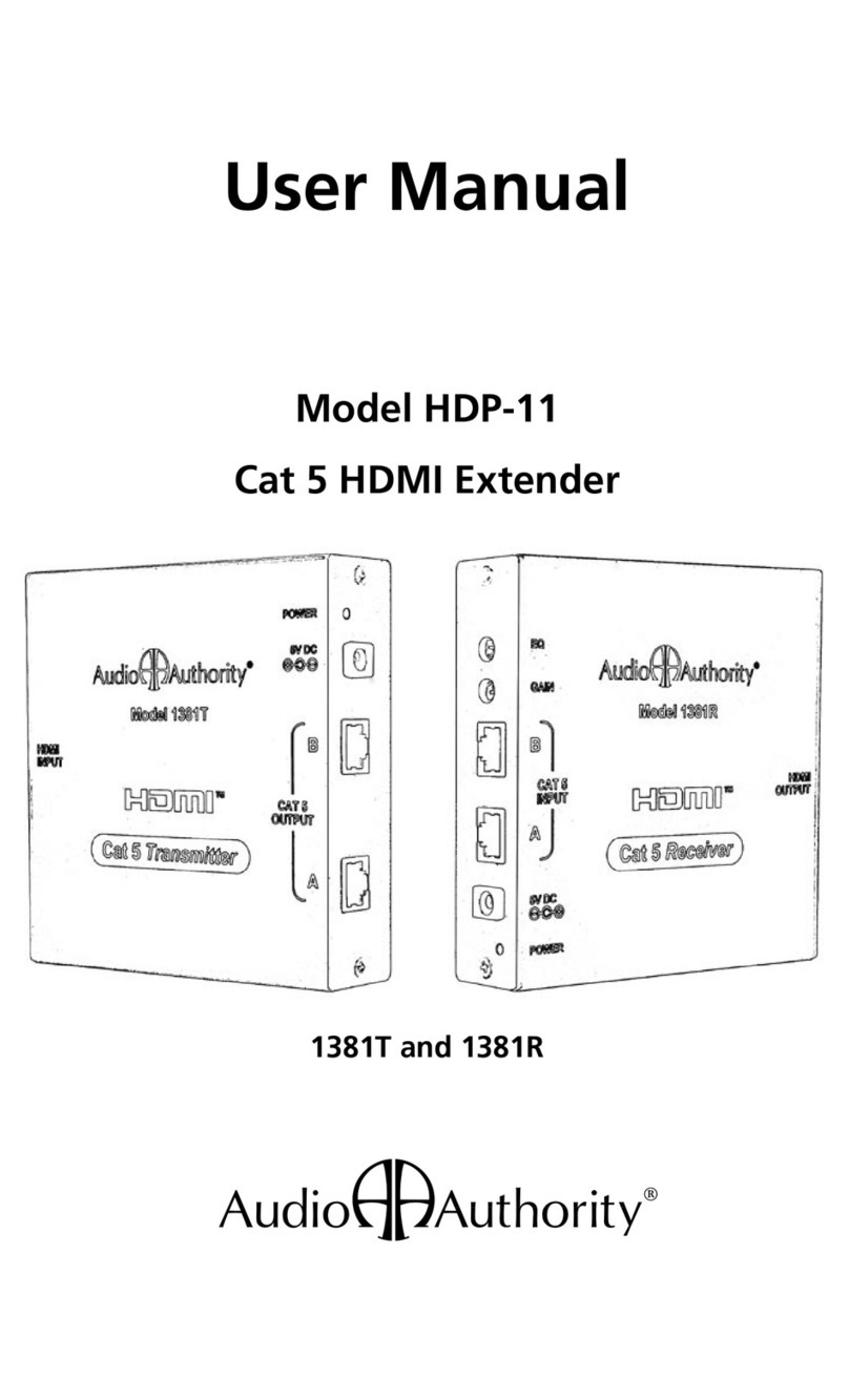 Audio Authority Cat 5 HDMI Extender HDP-11 user manual