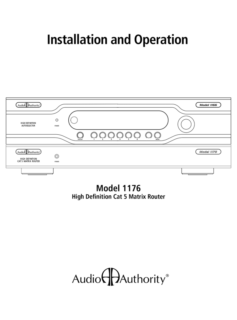Audio Authority 1176 Installation and operation