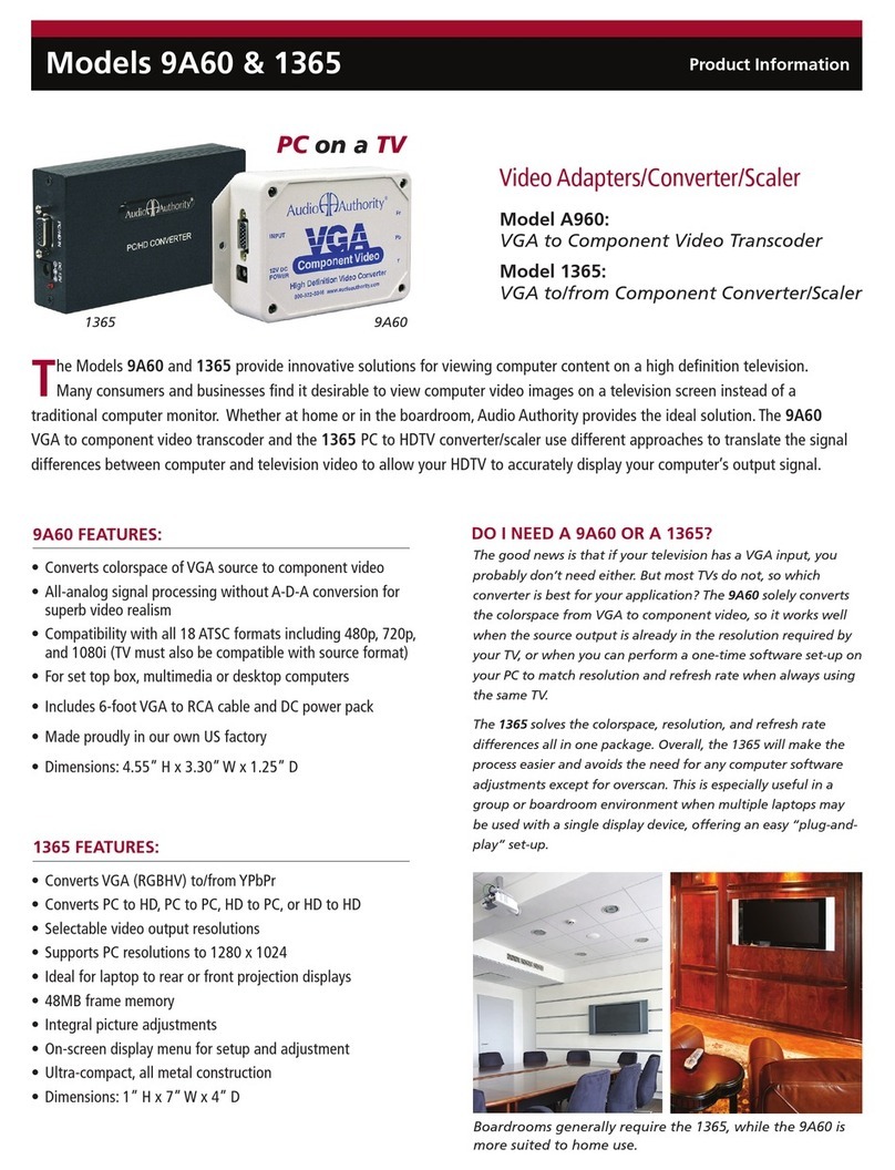 Audio Authority 1365 User manual