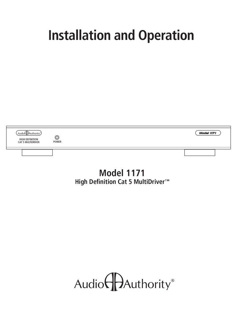 Audio Authority 1171 Installation and operation